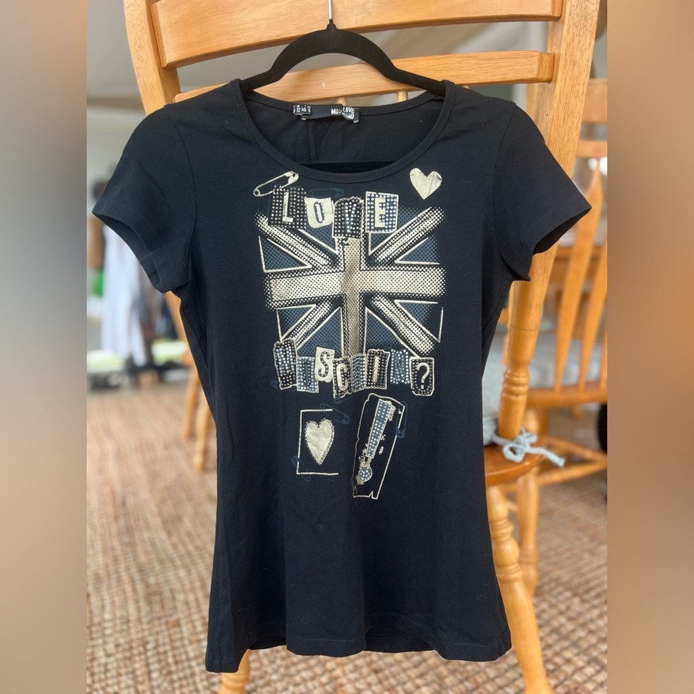 Love Moschino Black Tee with Logo